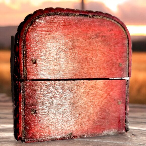 Mini Wooden Treasure Chest Box W/Bronze Color Floral Antique Style Spiritual Box - Picture 9 of 16